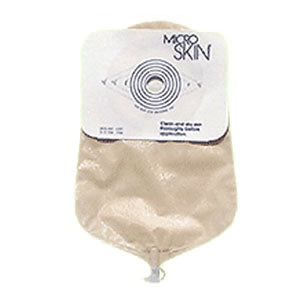 9" Clear Urostomy Pouch w- Microskin Barrier, No Washer, Cut to Fit up to 1 3-4"