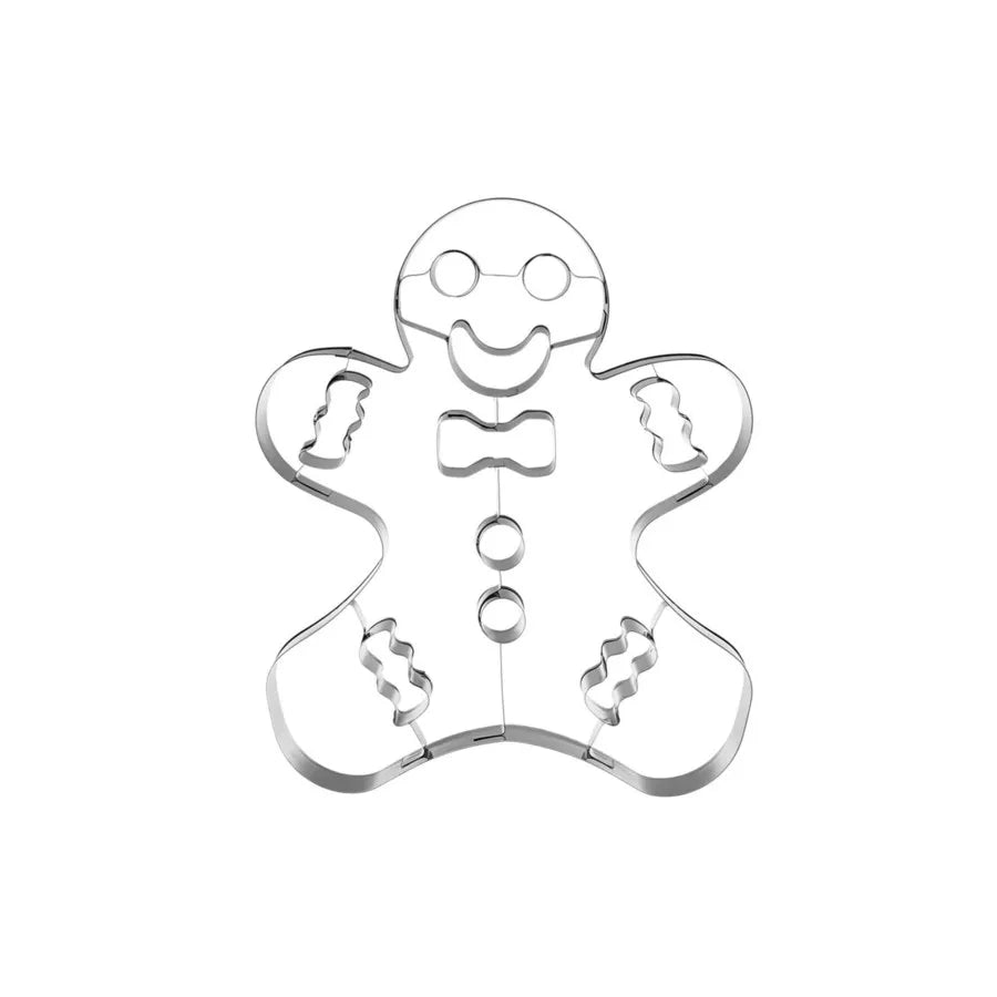 Karaca New Year Christmas Stainless Steel Cookie Man Cookie Cutter, 16cm, Silver