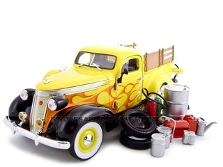 1937 Studebaker Pickup Yellow With Accessories 1-24 Diecast Car by Unique Replicas