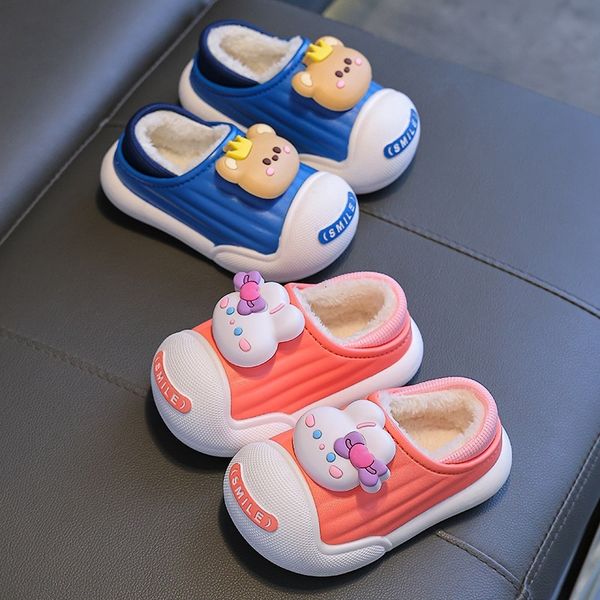 2023 new shoes winter, waterproof warm both boys and girls, with plush covers for parent-child children&#039;s cotton slippers