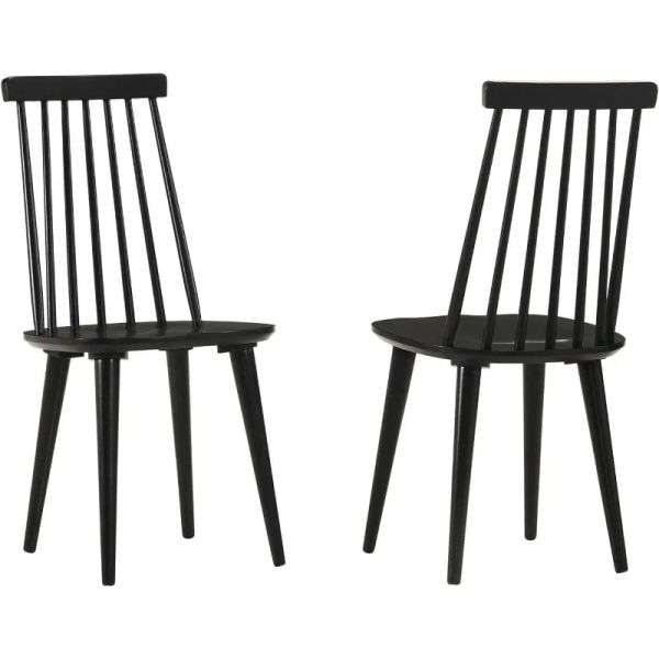 Duhome Dining Chairs Set of 2 Wood, Black Spindle Side Kitchen Room Country Farmhouse Chairs