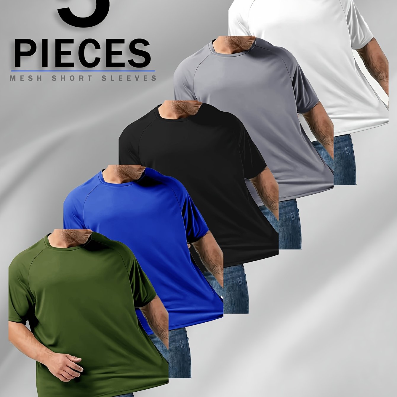 TEMU 's Large Solid Short Sleeved Sports T-shirts, Casual And Fashionable, Suitable For Outdoor Activities And , Plus Extra, Plus Size