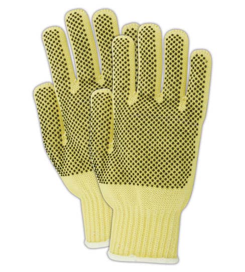 Magid CutMaster 93BKEVPRRB Medium Weight Kevlar Blend Dotted Knit Gloves - Cut Level 2