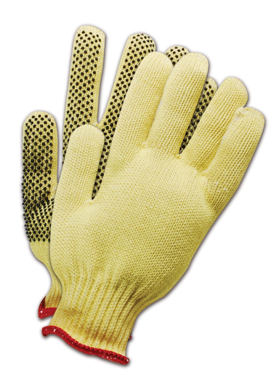 Magid CutMaster 93BKVP Medium Weight Kevlar PVC Dotted Knit Gloves - Cut Level 2