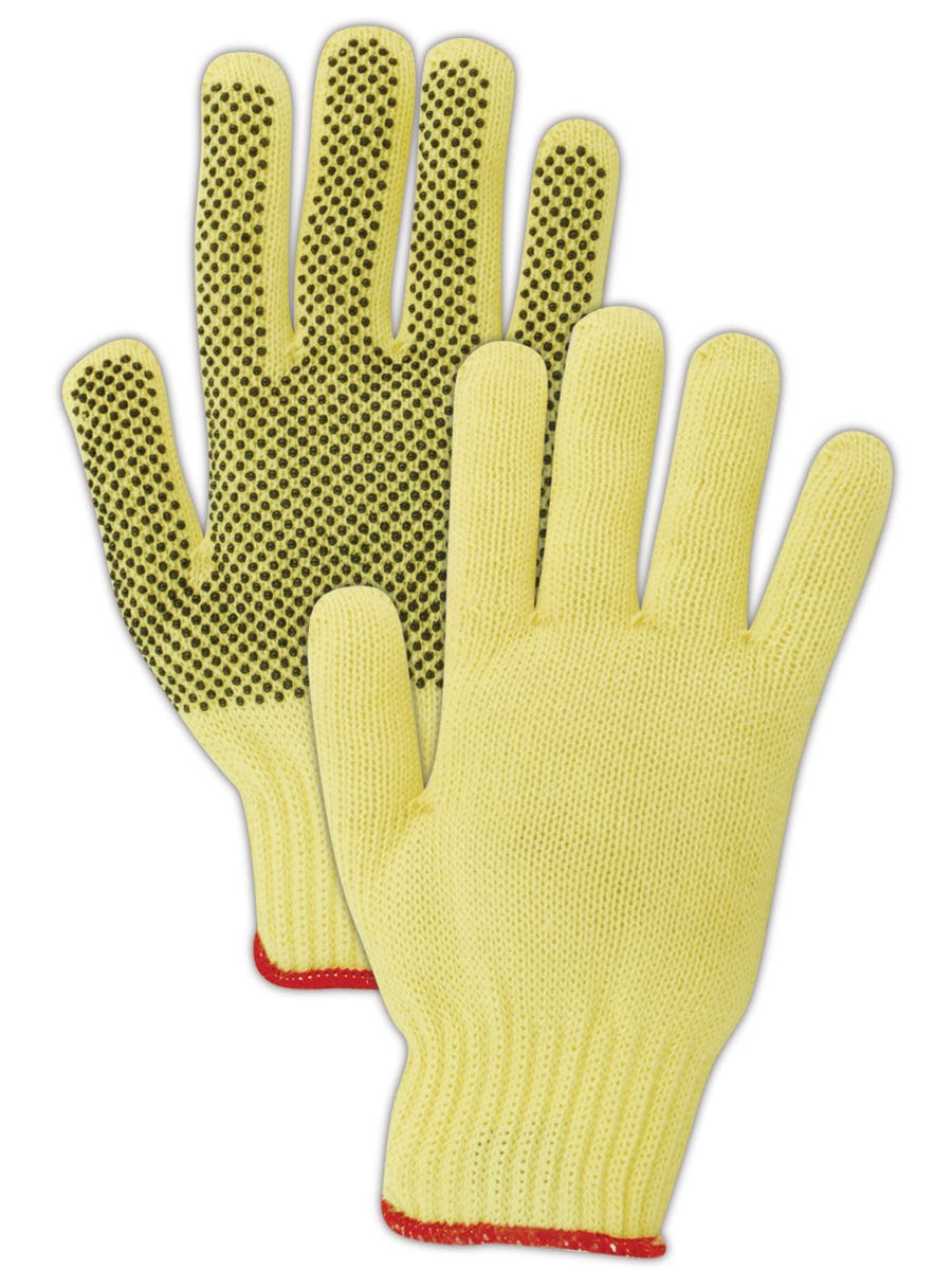 Magid CutMaster 93KVP Medium Weight Kevlar PVC Dotted Knit Gloves - Cut Level 3