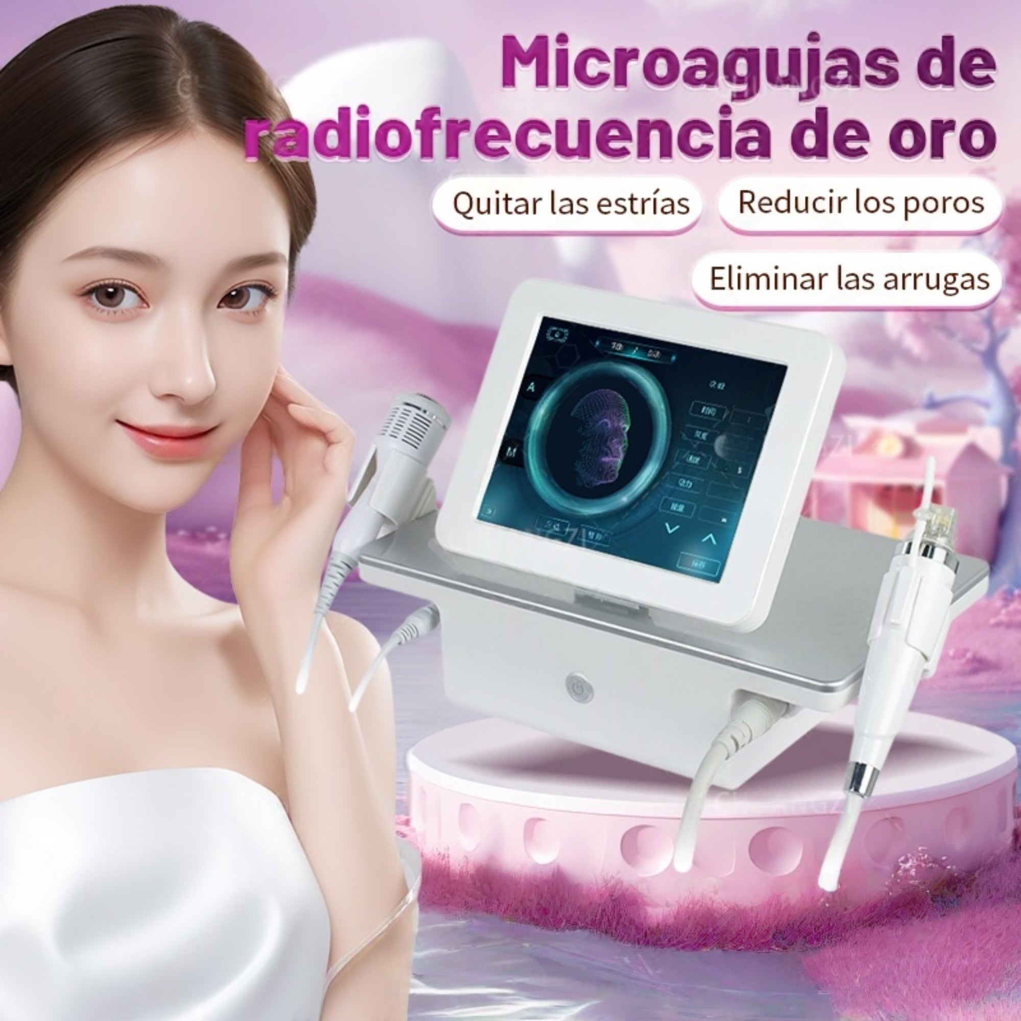 RF microneedle Portable Professional RF Microneedling Machine Facial Skin Care Beauty With10 25 64 Pin Cartridge