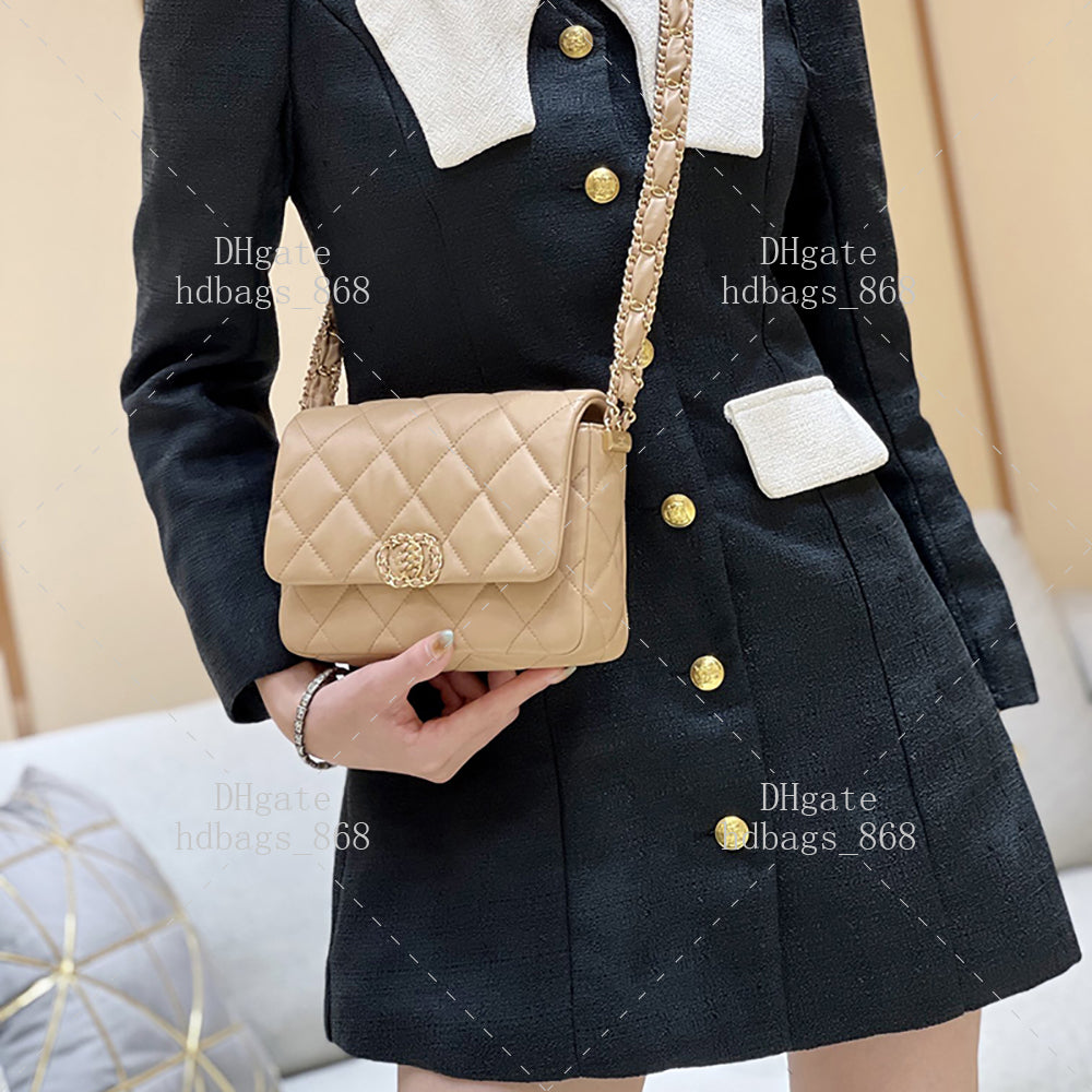 Crossbody bags Lambskin 10A Mirror 1:1 quality Designer Luxury bags Fashion Chain bag Shoulder bag Handbags Flap bag Woman Bag 20cm With Gift box se