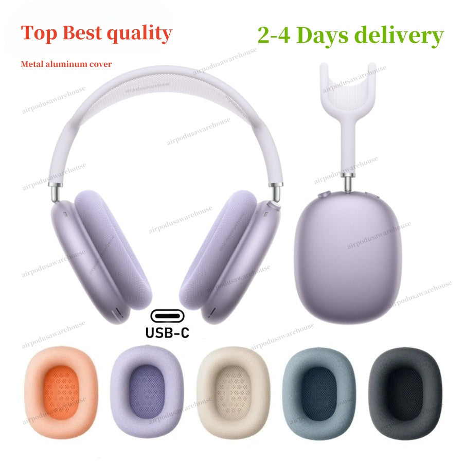 Top ANC Metal quality for airpodspro max 2 3 4 Headband Headphone Accessories Transparent Silicone Waterproof Protective case airpods max Wireless h