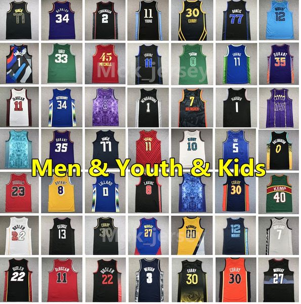 Men Youth Basketball Jersey Wembanyama Stephen Curry damian lillard LaMelo Ball Ja Morant Jimmy Butler Tatum Devin Booker Kevin Durant Luka