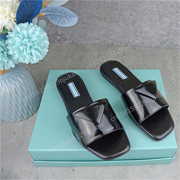 Clearance Sale 9.9USD Women Summer Slippers Sandals Luxury Sandals Slides Shoes Ladies Flip Flops Leather Flats P Triangle Mark Sandles Pant