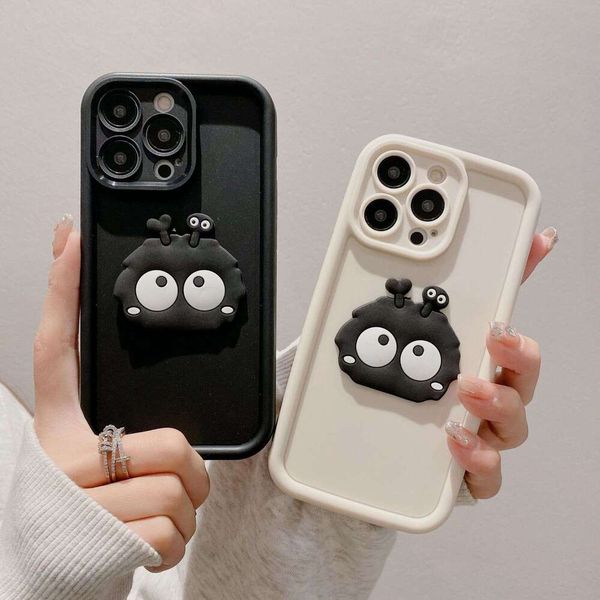 Cute Coal Ball Diamond Sand Suitable for iPhone 16 Soft Shell High Bamboo Photo Frame Apple 14 PRO Full Pack Protective Cover