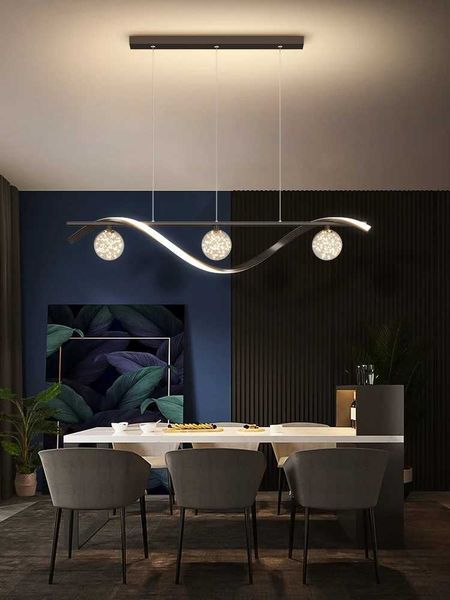 Modern Minimalist Led Pendant Lamps Dimming for Coffee Table Dining Room Kitchen Island Ceiling Chandelier Home Lighting Fixture Y240802