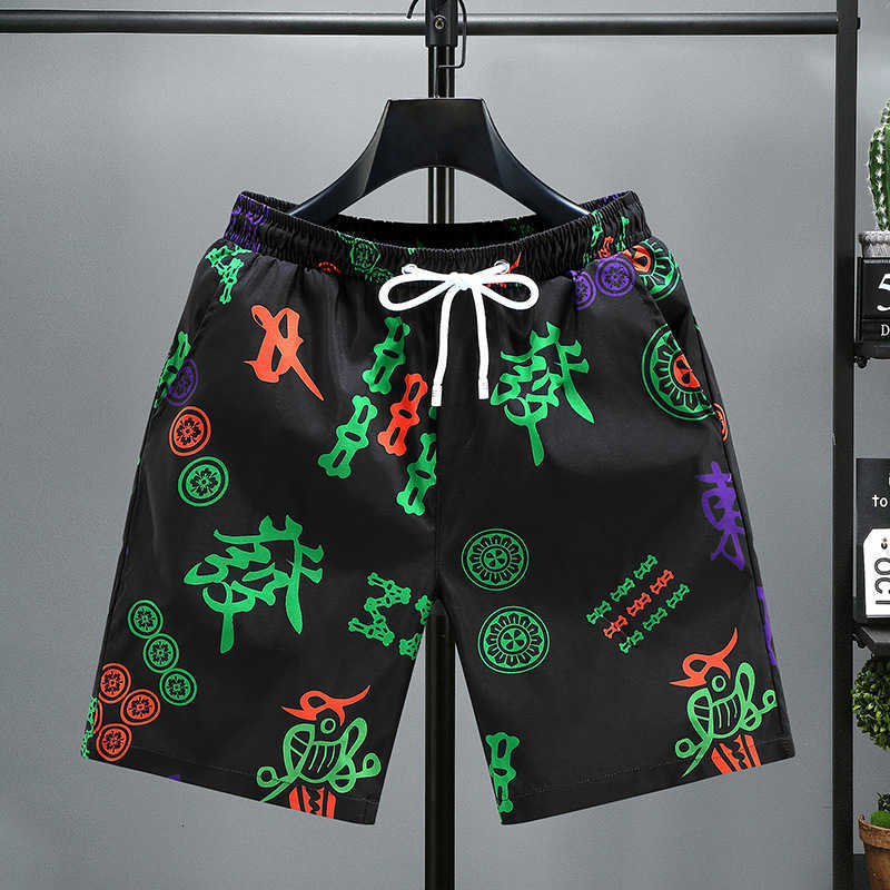 Men&#039;s Clothing Summer Quick Dry Beach Resort Pants Hot Spring Loose Couple Mid Versatile 5-4 Short Mesh Red Tide