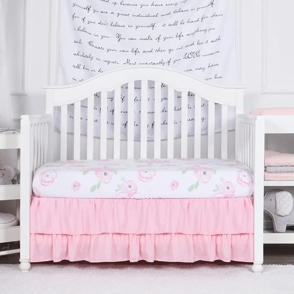selling standard doublelayer soft ruffled edge baby crib skis with bedding surface girl boy daycare 240913
