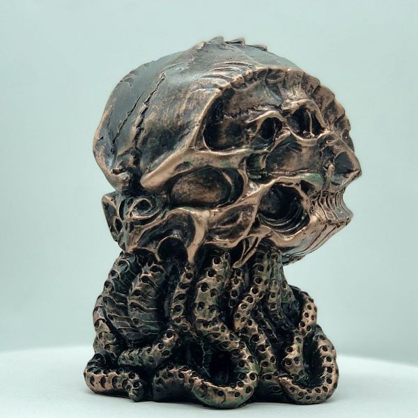 Ornements de figurines de poulpe crâne en résine