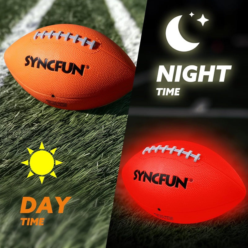 TEMU Glow In The Dark Football, Light Up Football For Night Football Games, Red Glowing Ball, Football Accessories Gifts