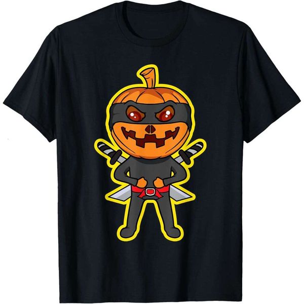 25ss T shirt for Mens Pumpkin Ninja Funny Halloween Trick or Treat T-Shirt Shirts Tshirt Graphic Tee Casual Tops Short sleeve Free shipping