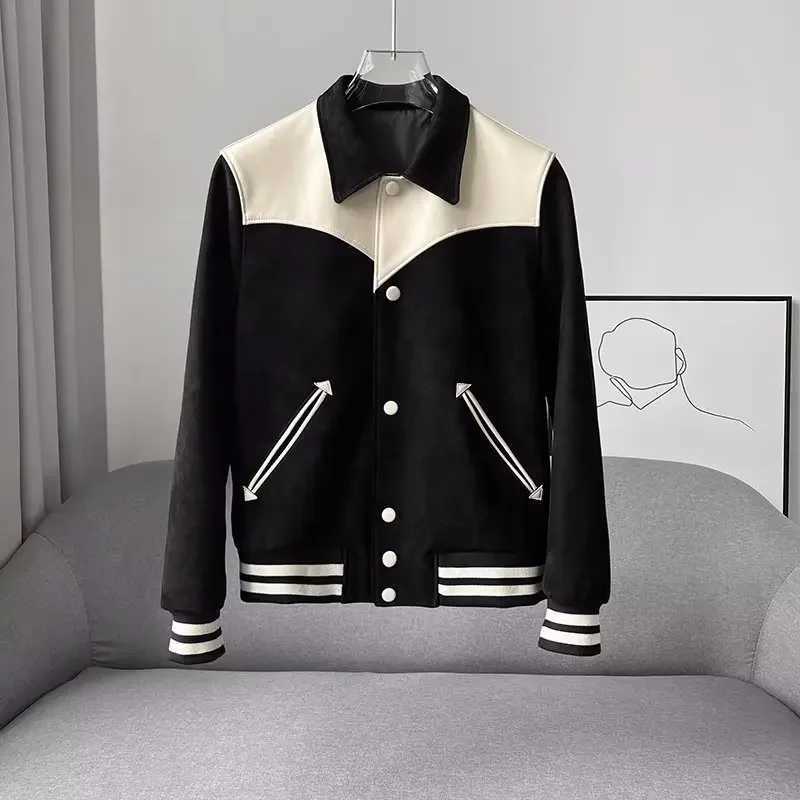 Trendy Long Sleeve Lapel Jacket For Men Casual Artistic Autumn Winter New Arrival Cool Motorcycle Leather OuterwearT250306