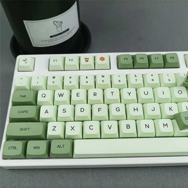 Keyboards Kjoew 124 key matcha green mechanical keyboard PBT XDA configuration file keyboard English Japanese Russian for MX switch keyboard
