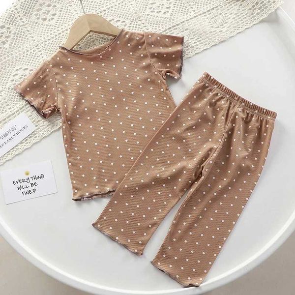 Pajamas Summer Children Baby Girls Pajama Clothes Suit Kids Print Floral Lounge Sleepwear Shorts Set Sleepwear 0-4 Y CL250115