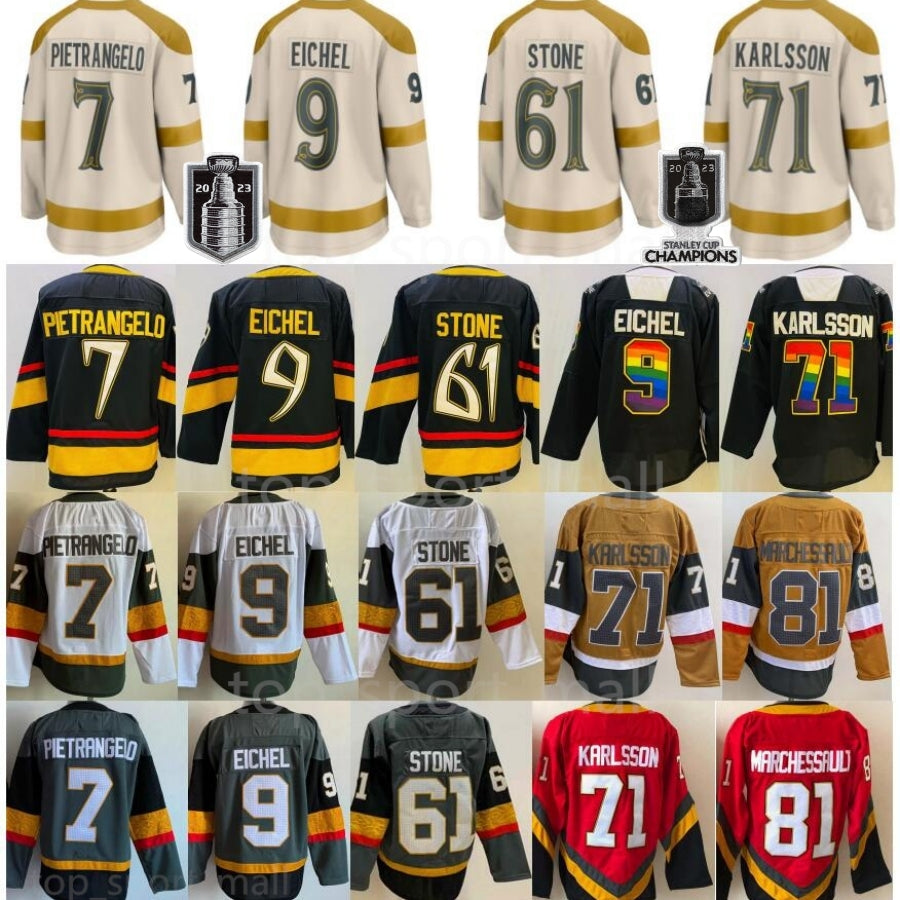 2024 Winter Classic Man 9 Jack Eichel Jerseys Ice Hockey 7 Alex Pietrangelo 71 William Karlsson 61 Mark Stone Jonathan Marchessault Cream Men Revers