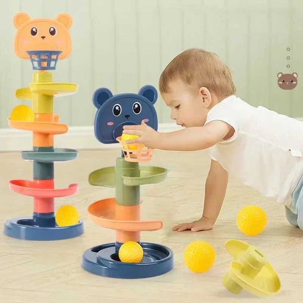 Babies StackingMontessori Baby Toy Rolling Ball Tower Montessori Educational Games For Track Baby Development Toys 1 2 3 Years Y240801