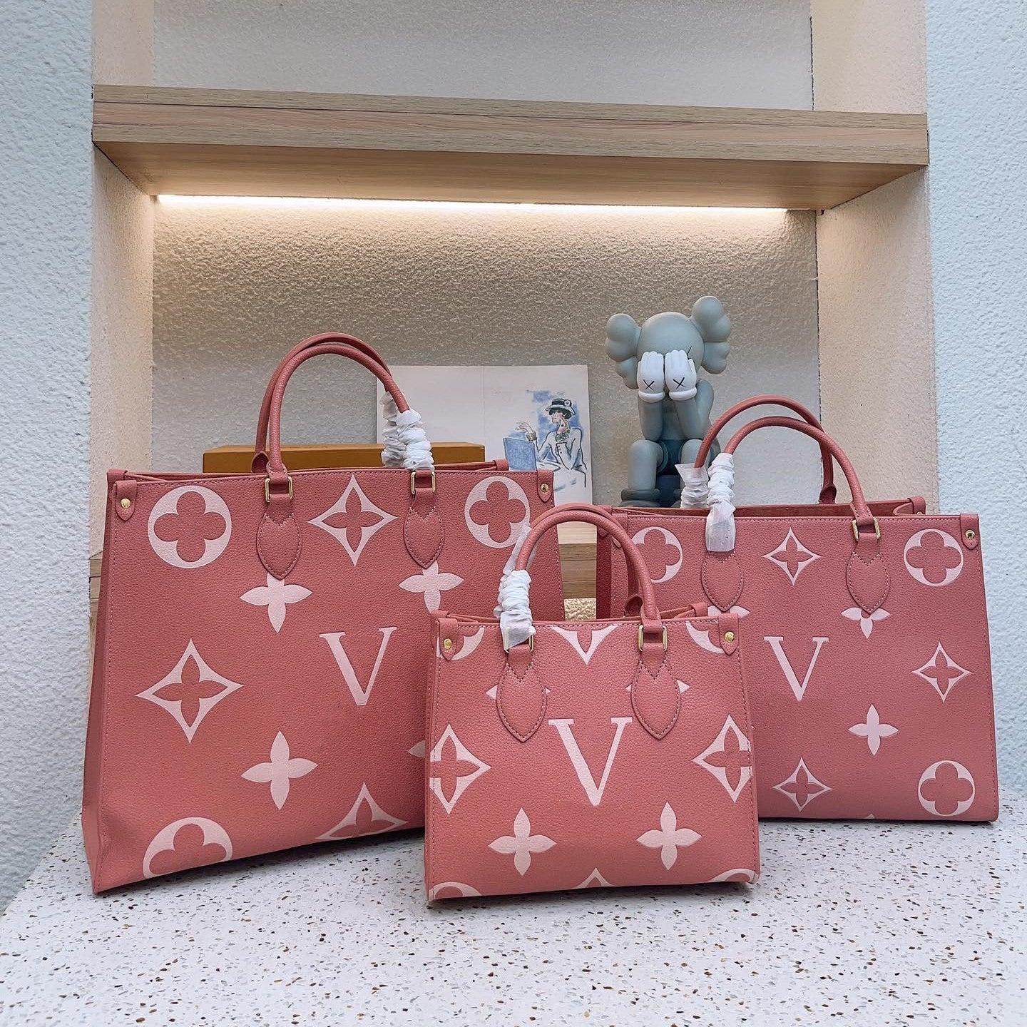 Top Tier Mirror Quality Shopping Bag 41cm GM Size Womens Real Leather Black Purse Letter Embossed Tote Luxury Designers Canvas Handbag Large Shoulde