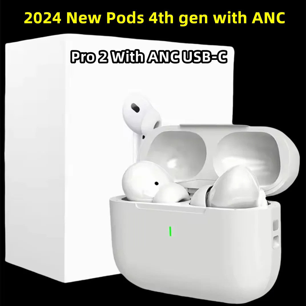 Pods 4th Gen tws earbuds Pods Pro 2 With ANC USB C TWS Wireless Bluetooth Earphones Pods 6 Earphone Handfree Headset USB-C charging port For Xiaomi