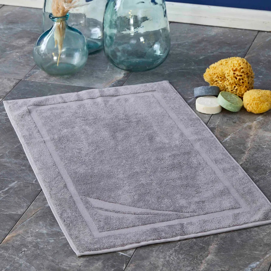Nautica Home Crew 100% Turkish Cotton Bath Mat, 50cmx85cm, Grey