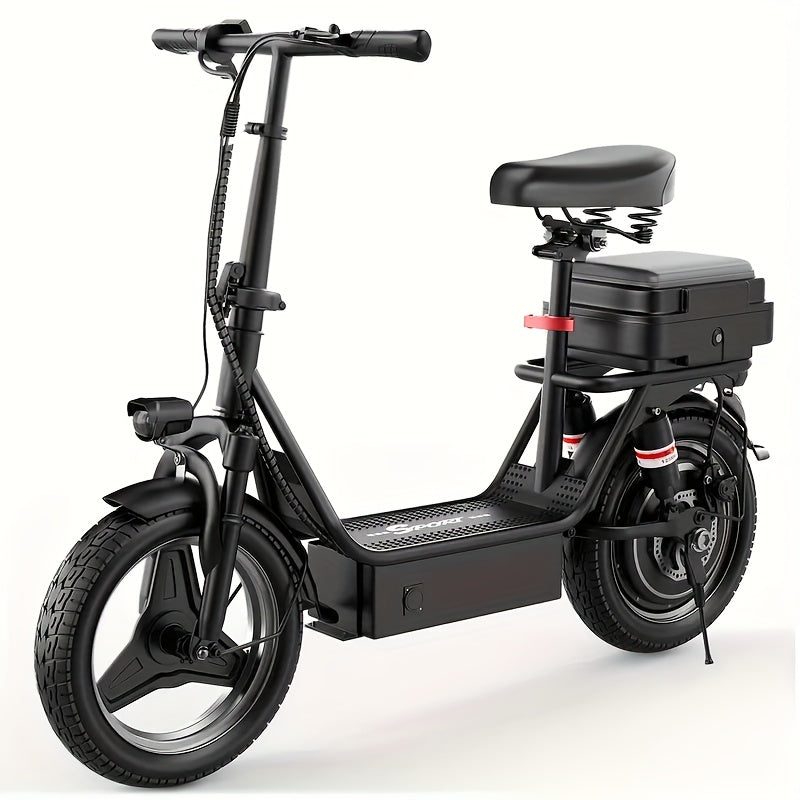 TEMU 650w Folding Electric Scooter, 14 Inch Tires, Electric Scooter For Long Distance, 20 Miles Per Hour, Foldable Commuting Electric Scooter With