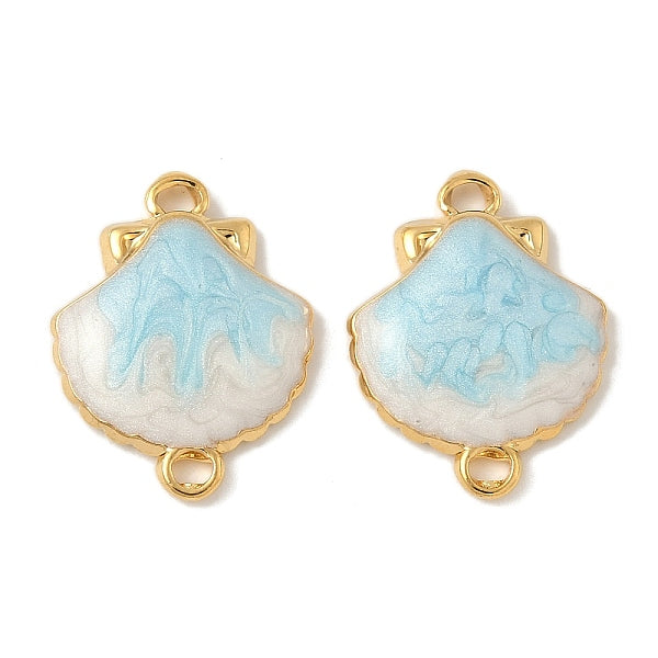 304 Edelstahl Emaille Muschelform Verbindungsstück Charms