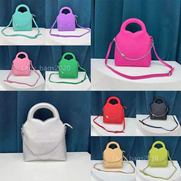 Luxury Designer Chain Bucket Bag Candy Colors Totes Women Solid Crossbody Bags Capacity Handbag Steel Printed Letter Banquet Purse Material