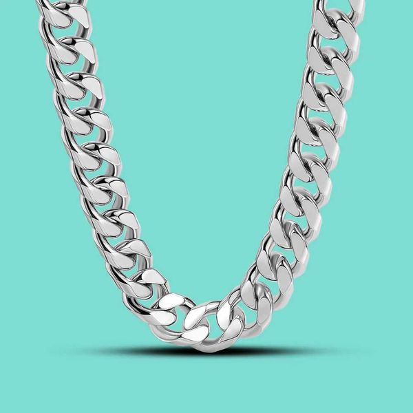 Chains Punk 925 Sterling Silver Necklace 10mm Miami Cuban Chain Necklaces For Men Gold Link Chain Chokers Hip Hop Classic Jewelry y240826