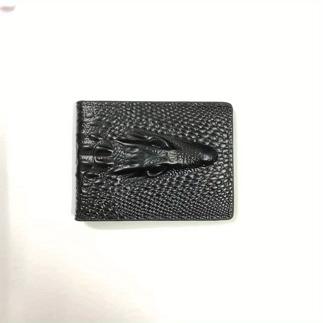 TEMU Men's Crocodile Pattern Short Wallet Cool Slim Wallet Multiple Card Slots Purse Card Holder Horizontal Wallet Gift For Men