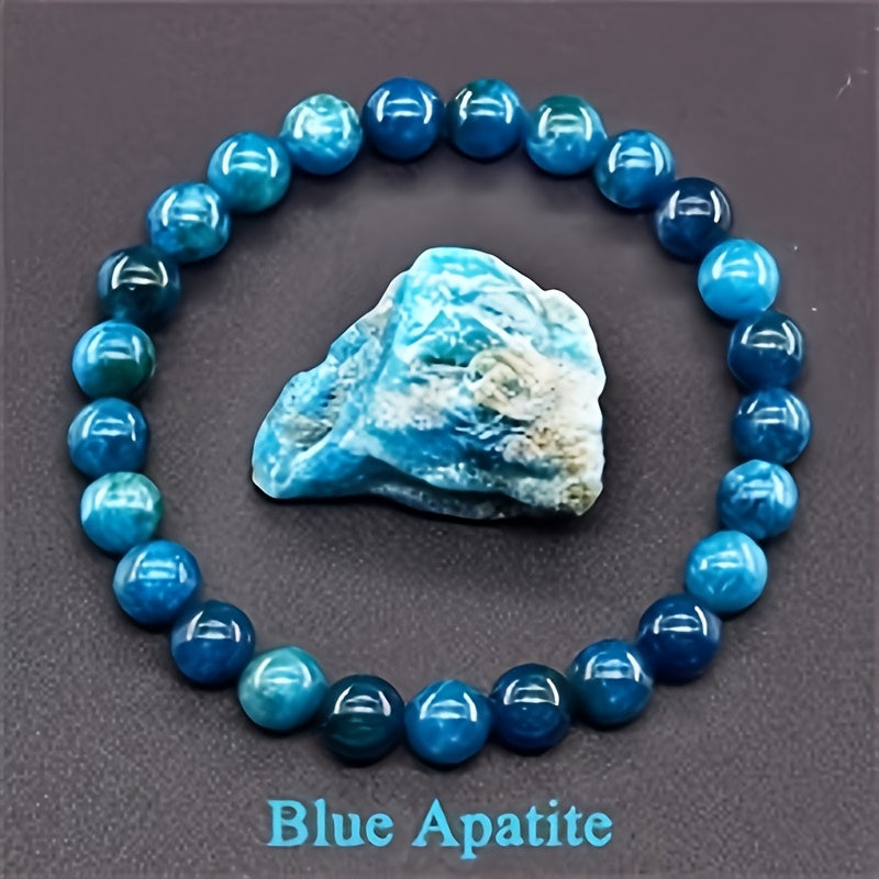 TEMU 1pc Retro Style Exquisite Blue Natural Stone Women's Jewelry Bracelet Suitable For Casual Attire, For Men And Women, Bringing Happiness