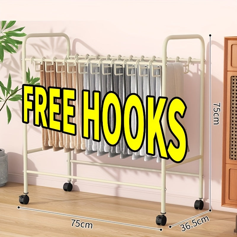TEMU Hanging Pants Clothing Storage Rack (free Hooks Included) - Utilization, Foldable Multi-functional Clothes Rack - Suitable For Scarves, Skirts,