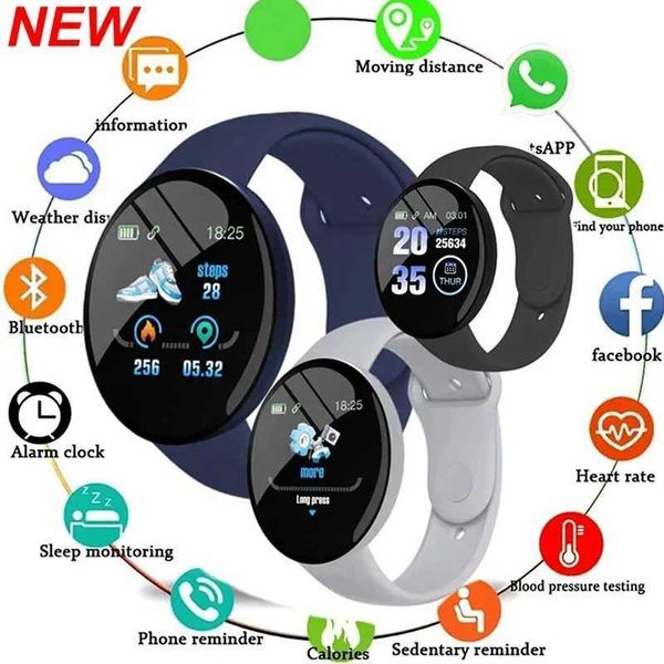 D18 smartwatch Macaron color circular screen with multiple sports modes call information reminder photo capture music smart bracelet X241226