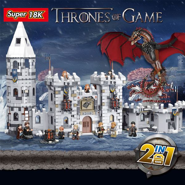 Blocks K89 K90 K101 Drama Winterfell Castle dragon MOC-39717 Figures Model Building Blocks Bricks Diy Toys Z250117