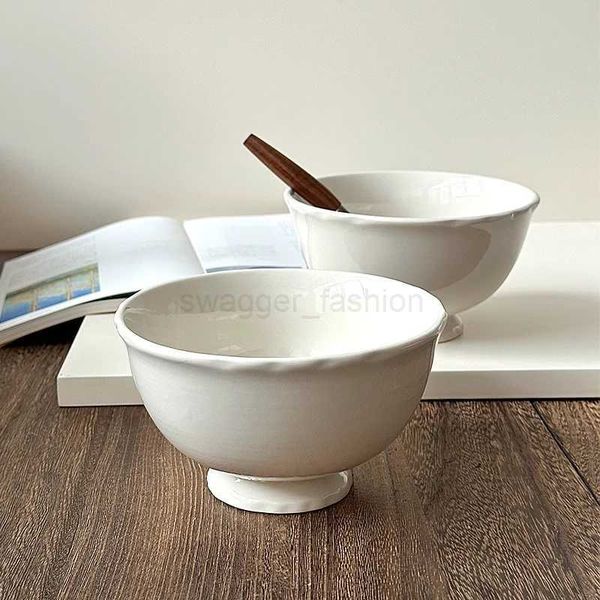 Porcelain Bowl 6 Inch Japanese Style Solid Color Round Homehold Tableware Milk Oats Yogurt Fruit Salad Rice Bowls Personal ItemsB270723