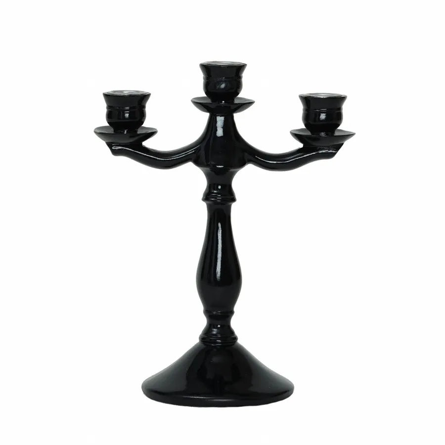 Karaca Home Pop-Art 3 Arm Candlestick, 19cmx11.4cmx24.5cm, Black