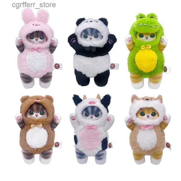 Stuffed Plush Animals 25CM Kawaii Cat Plush Toys Soft Cartoon Stuffed Dolls Dinosaur Panda Rabbit Transfigured Cat Plush Toys Cute Kids Birt
