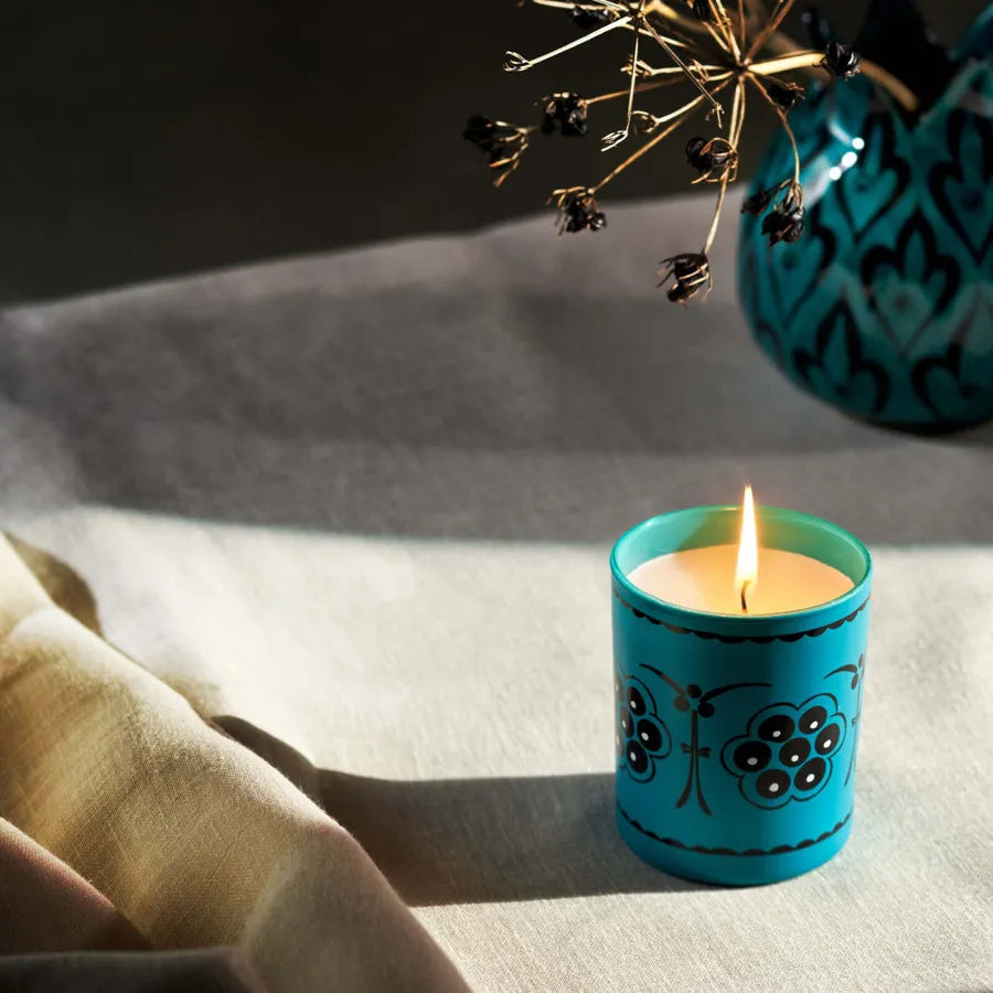 Karaca Home Paye Seljuk Collection Scented Candle, 8cm, Blue Multi