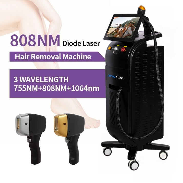 Diode Laser Hair Removal Device For Beauty Salon Ice Cooling System With Triple Wavelength For Fast Permanent Hair Reduction
