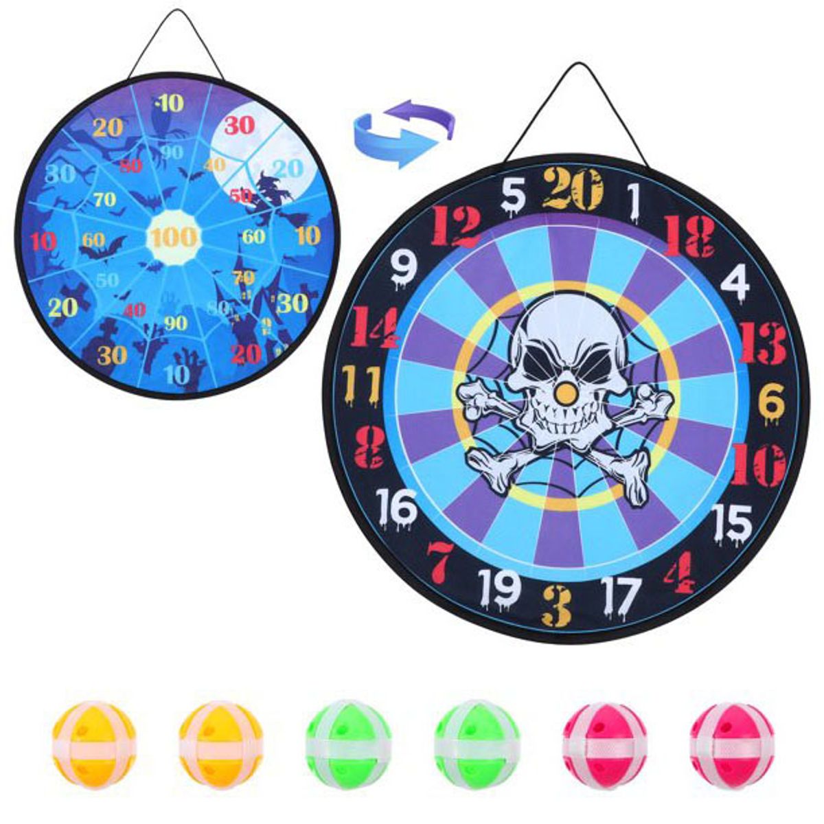 Kids' Indoor Sticky Ball Halloween-Themed Dart Board (2 Sizes) - Dartboard Game Set, Halloween