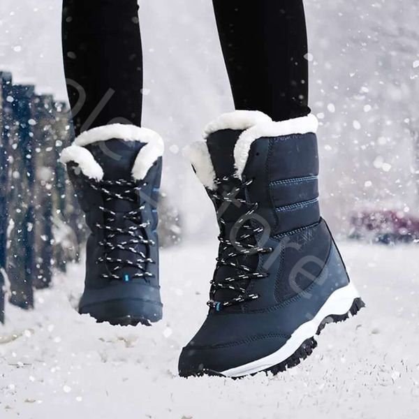 Women Boots Waterproof Heels Boots For Winter 2023 Tren Platform Ankle Boots Keep Warm Snow Shoes Plush Outdoor Short Boots 814