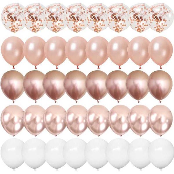 40 pieces of 12 inch rose gold confetti latex balloons for birthday party decoration for children adults boys and girls baby showers wedding