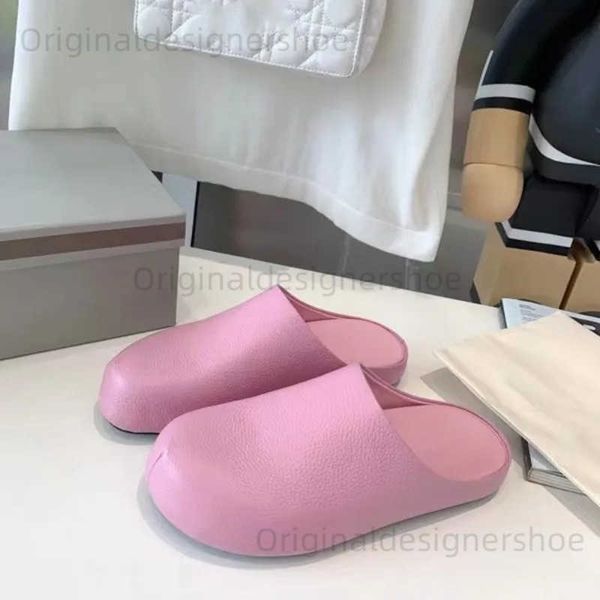 Slippers Internet celebrity casual couple tablet slider black leather candy color fashionable outdoor womens half slider size 34-43 T241202