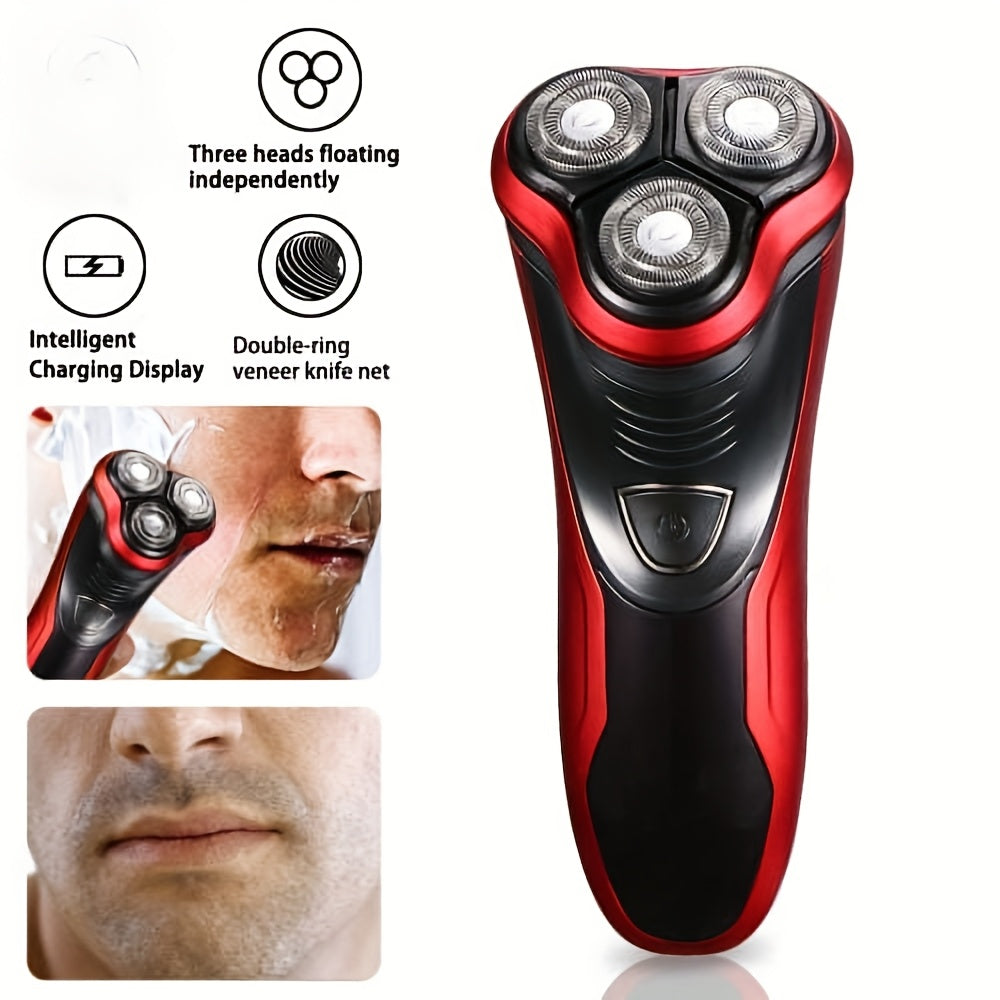 TEMU Men's Rotary Electric Razor With Trimmer: Shaving For A Close, Comfortable Grooming Experience (male Charm Red)