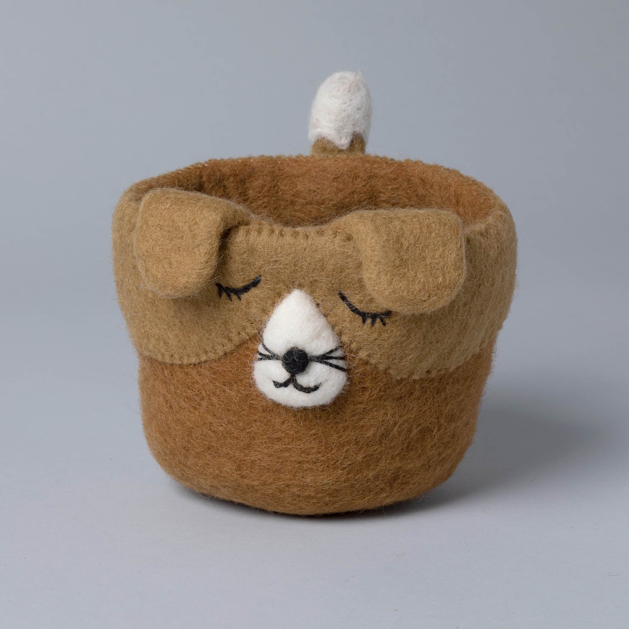 Hand-Felted Animal Planter - Dog