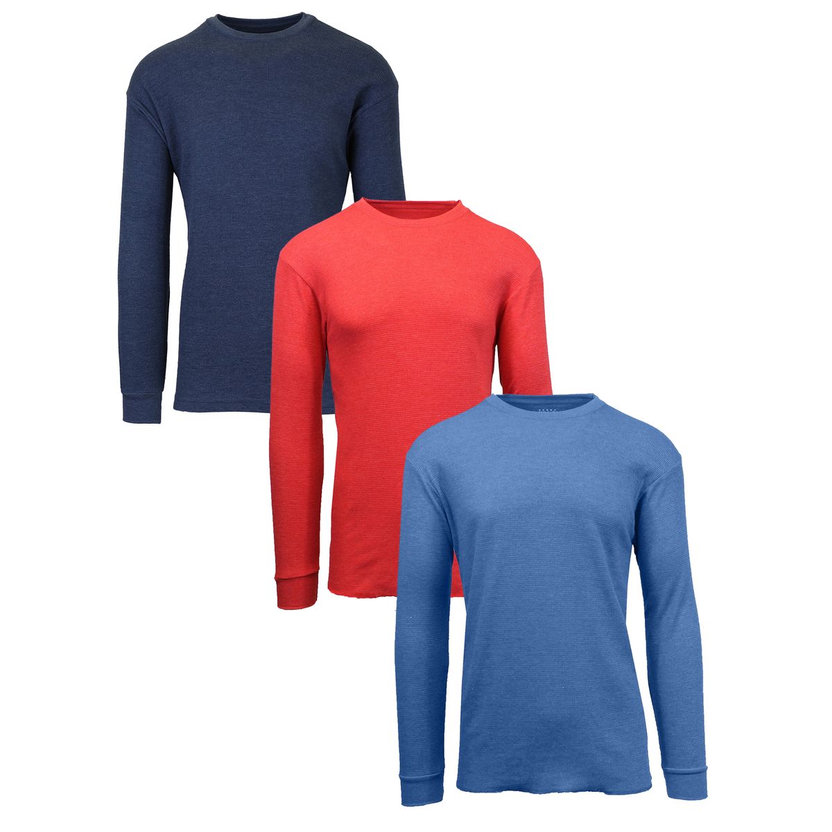 Men's Long Sleeve Thermal Shirts (3-Pack) - MTH-4800-NV-RD-HMB - 2XL